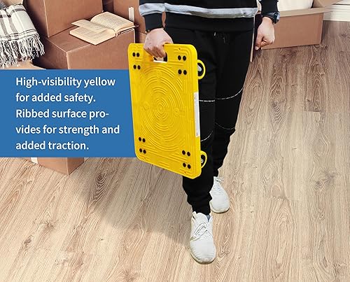 Miniatura 6 de MaxWorks 50840 High Visibility Yellow 300-lb Capacity Movers Dolly with 4 Swivel Casters, 19-1/2" x 14-1/2" Platform