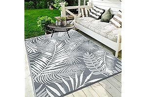 HiiARug Outdoor Rug 5x7Ft: Durable Waterproof Outdoor Plastic Straw Rug