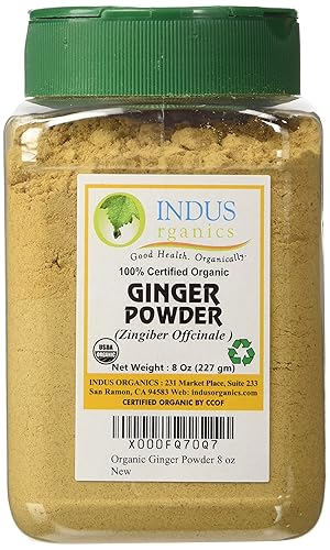 Miniatura 2 de Indus Organics Jengibre en polvo, frasco de 1 libra, sin sulfito, grado premium, alta pureza, recién empaquetado