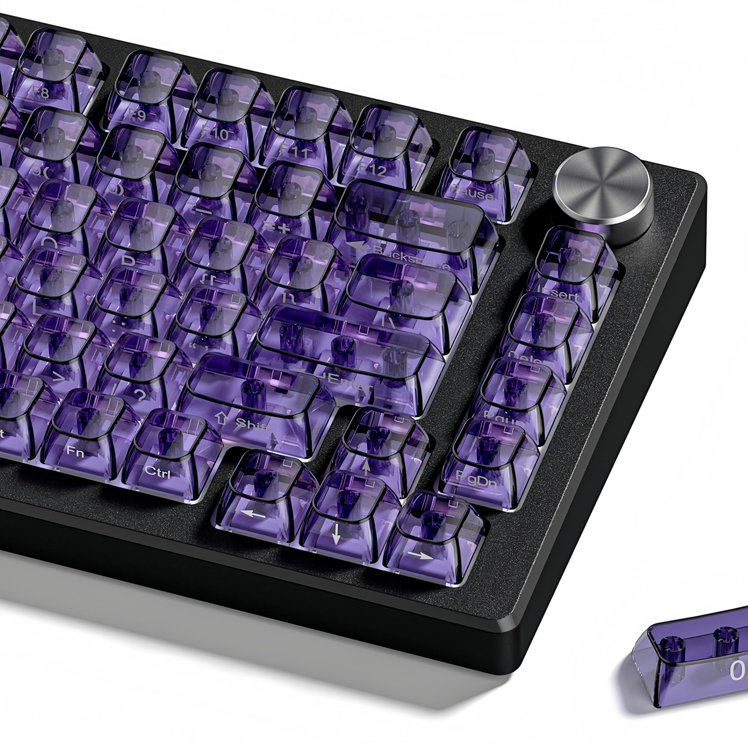 dagaladoo Shine Through keycaps Set,PC Clear keycaps Purple