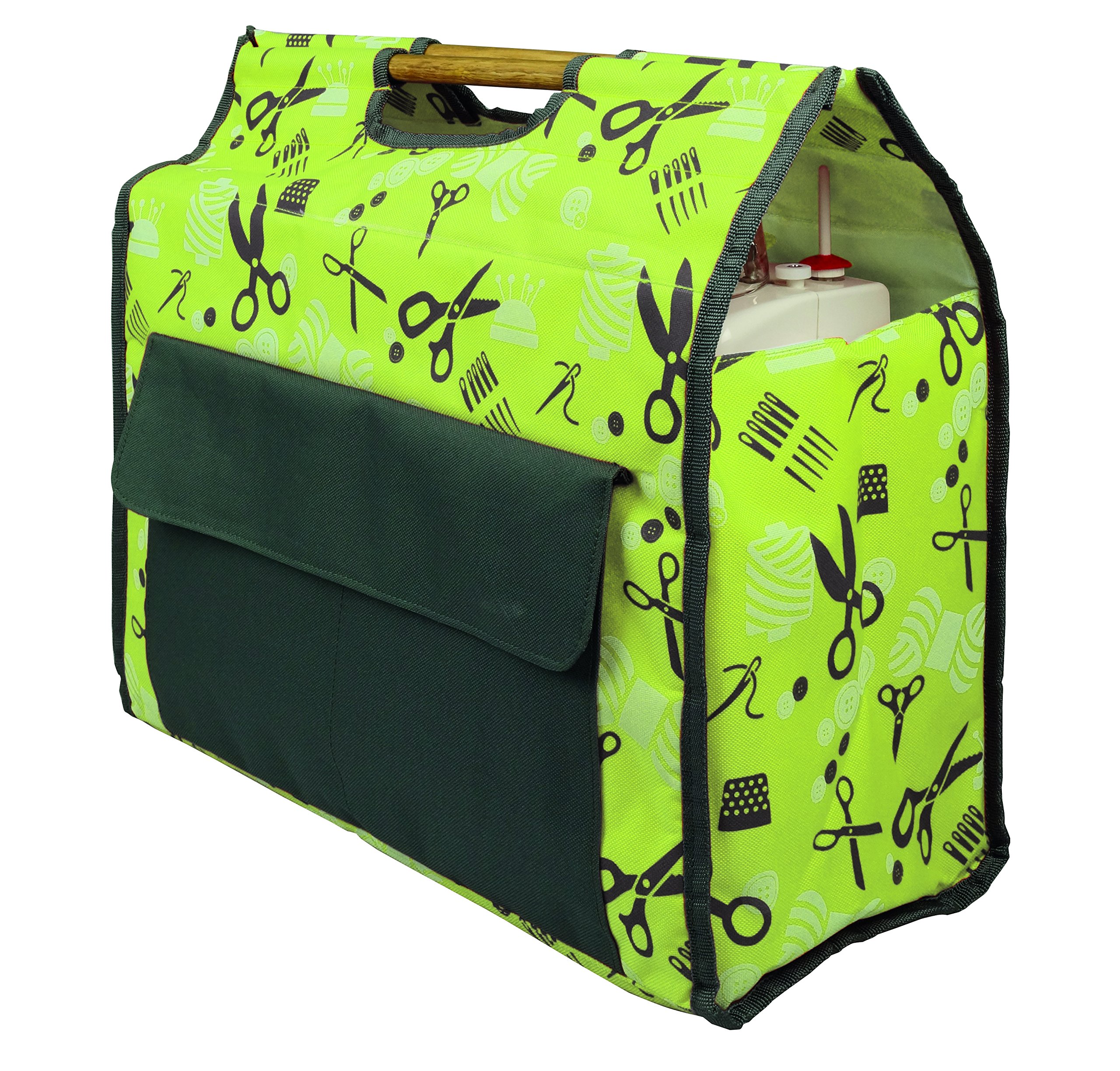 Sac machine à coudre bois Kleiber vert 45x45x21 cm de transport