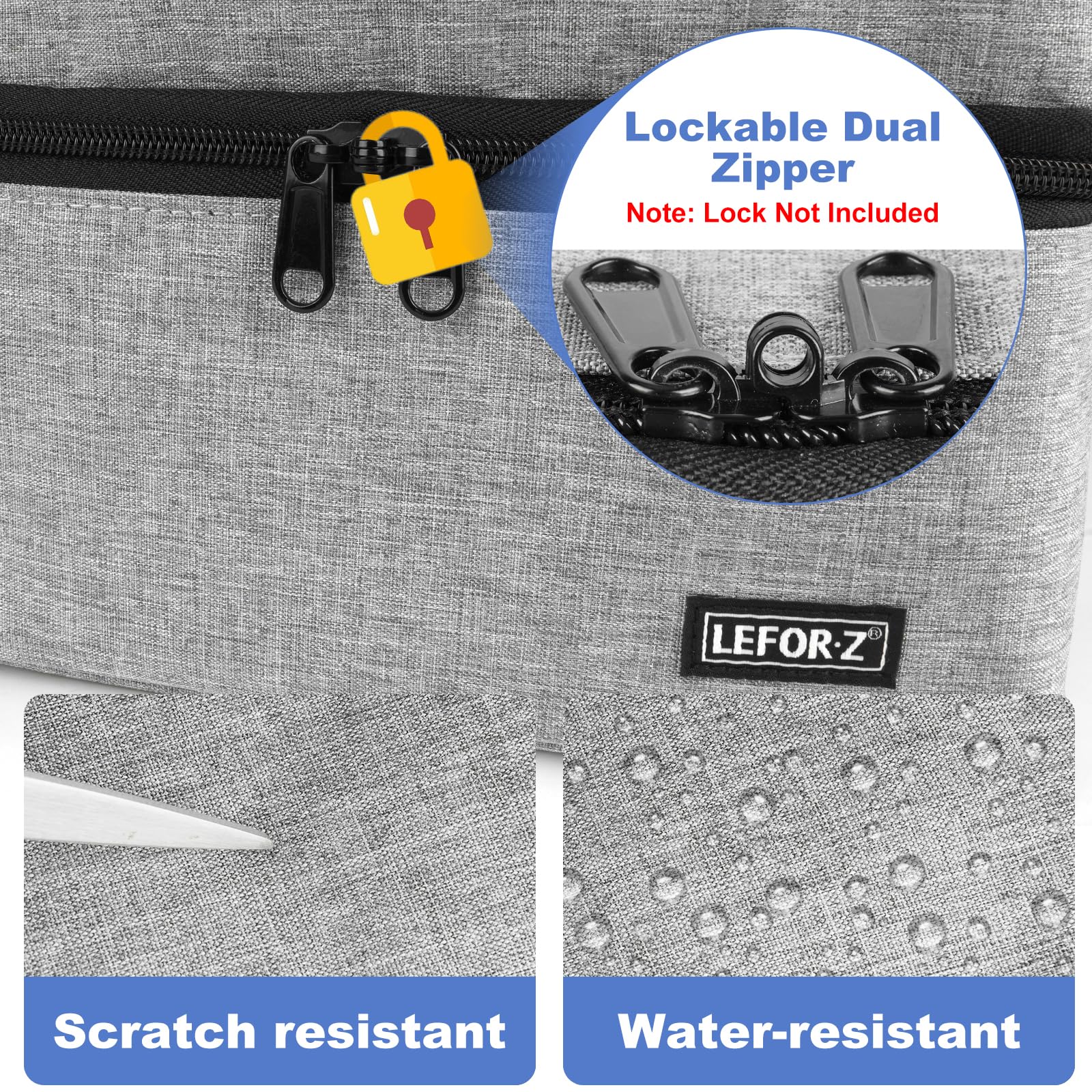 LEFOR·Z Sac de rangement pour médicaments, double couche, sac de rangement vide avec fermeture éclair verrouillable et séparateur réglable, sac de transport de médicaments pour pilules, vitamines,