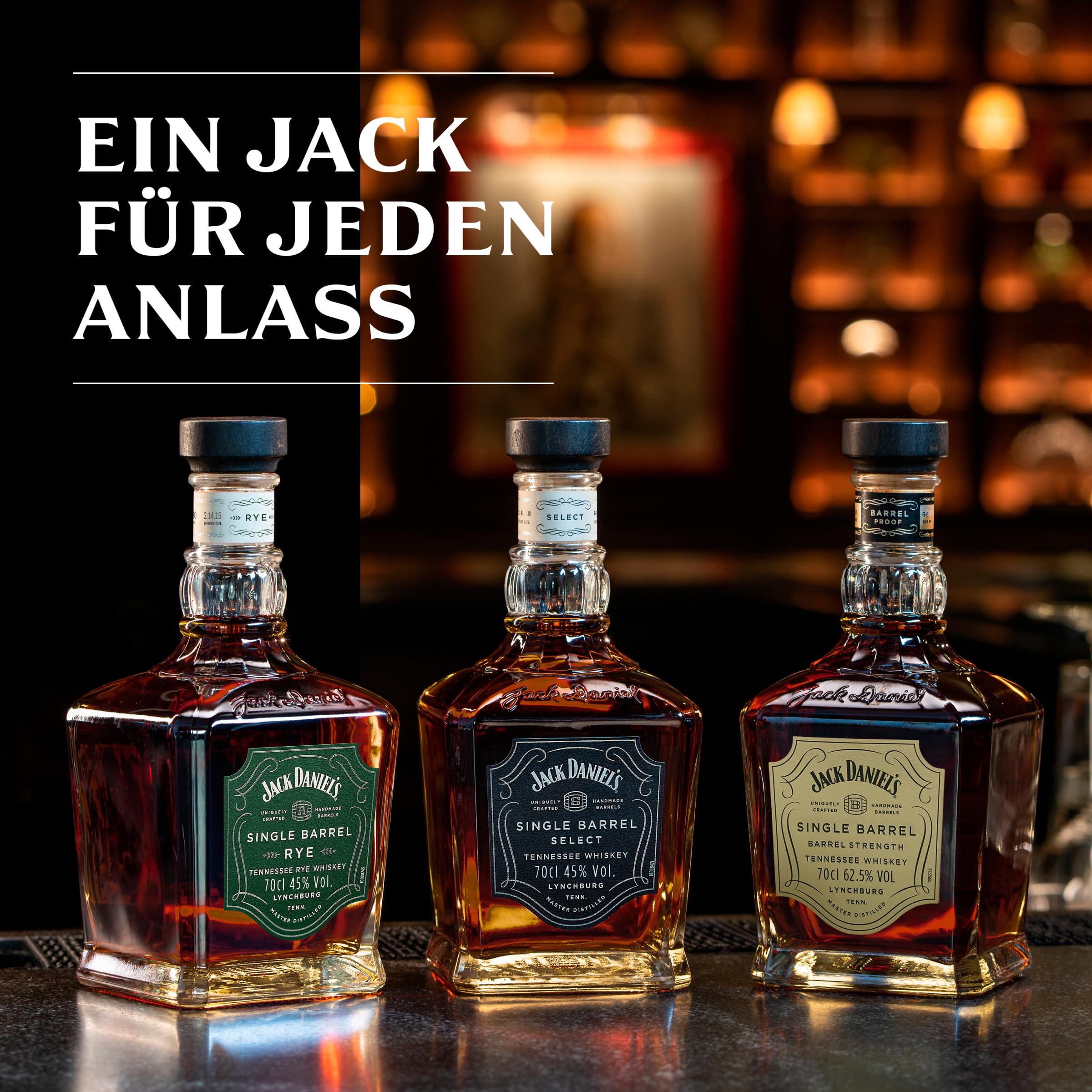Jack Daniel‘s Single Barrel Select - Tennessee Whiskey - Ein hochwertiges Geschenk - Süße Vanille, schwere Eiche und dunkle Kirschen - 0.7L/ 45% Vol.