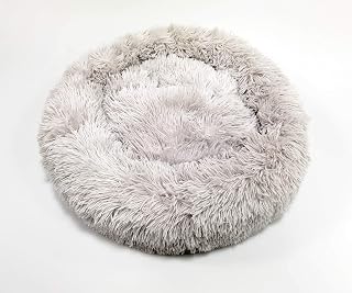 JAMBO PET, Cama Para Pets Gatos E Cachorros, Pelúcia, Redonda, Nuvem, Porte Médio, Macia E Confortável, Cinza, 60x15cm