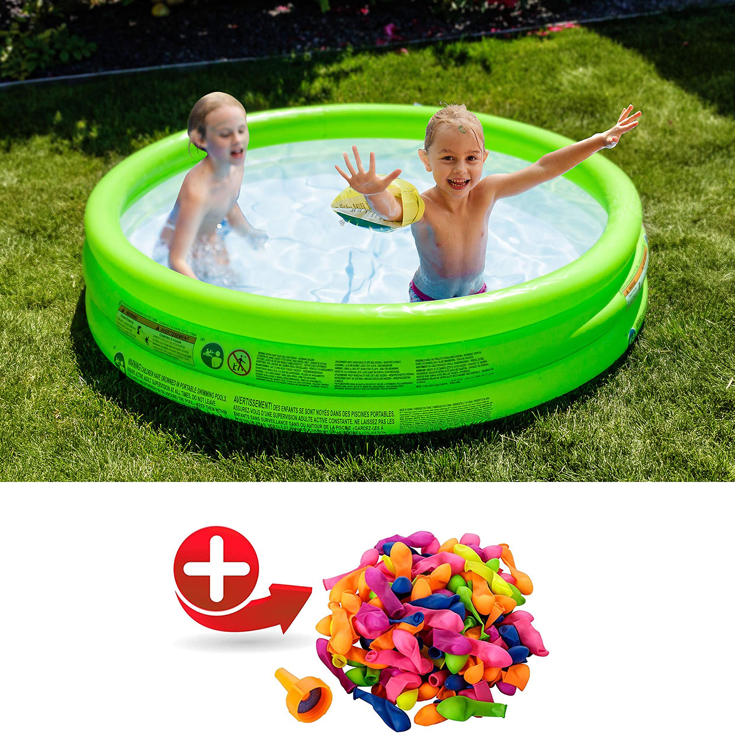 Planschbecken 122x25cm Ohne Aufblasen - Kinder Pool Mit Meeresdesign Für Garten