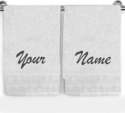 Ben Kaufman Sales Juego de 2 toallas de mano personalizadas con monograma para baño, 100% algodón, 17 x 28 pulgadas, toallas personalizadas con disponible en Yaxa Colombia