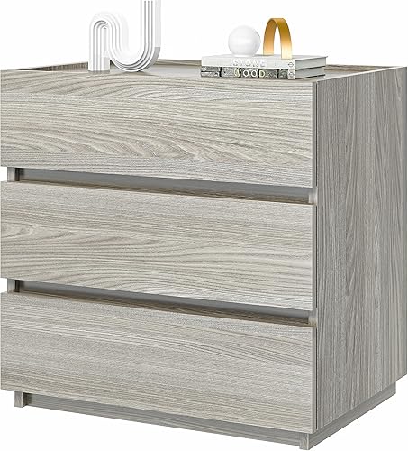 Cómoda de 3 cajones, mesita de noche de madera para dormitorio, cajones de armario modernos, armario de almacenamiento apilable para entrada, cómoda