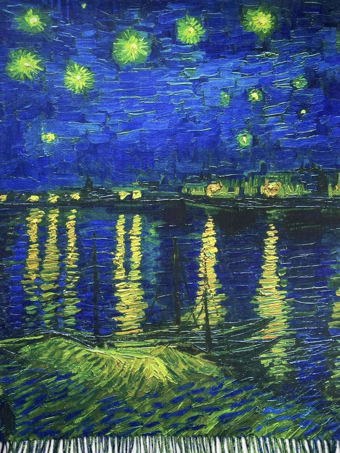 VENVSBEE Art Print Scarf for Women Van Gogh Scarf Best Gift Soft Warm Shawl Wrap Pashmina Rave - Image 3