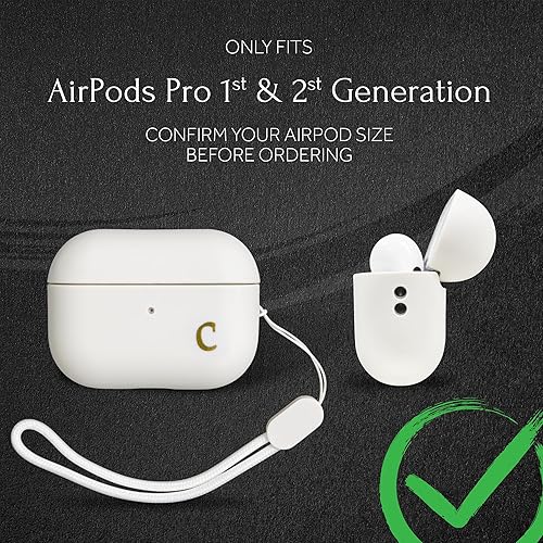 Miniatura 3 de COLLECTIVE HOME - Funda AirPods Pro de 1 y 2 generación, diseño de letras personalizadas, elegante y seguro con cordón, material de TPU de alta