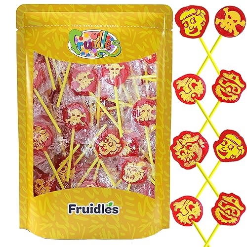 Fruidles Piratas de San Patricio de piratas de tatuaje, caramelos de succión ideales para rellenos de bolsas de fiesta, envueltos individualmente