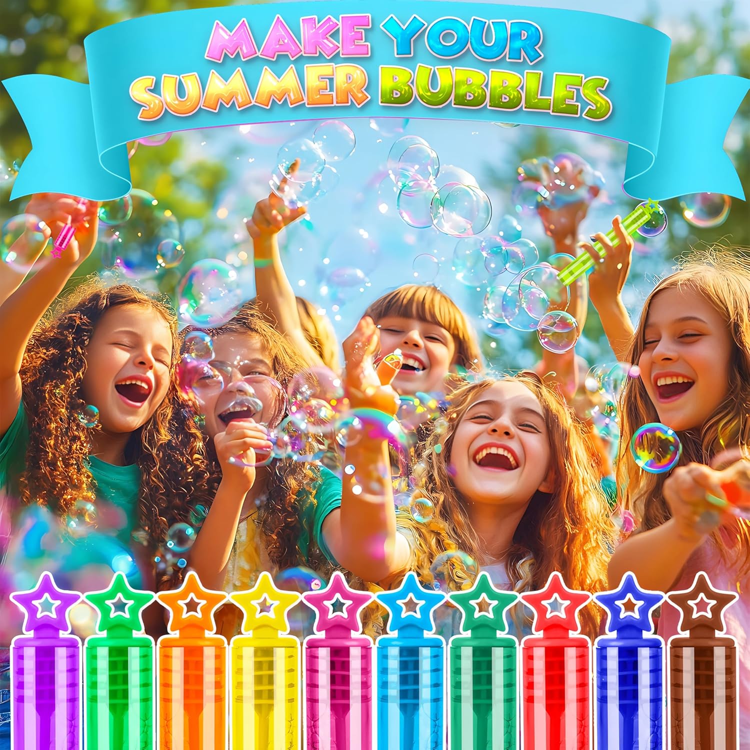 400 Pack 10 Colors Bulk Bubble Wands,Party Favors Bubbles Wand for Kids,Perfect for Summer Outdoor Toys,Goody Bags Stuffer Bubbles,Carnival Prize,Birthday,Wedding,Classroom