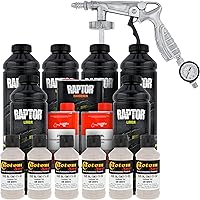 Vista 2 de U-POL Raptor GM Kit de revestimiento para camionetas en aerosol, de uretano, color blanco, incluye pistola rociadora, 6 litros.