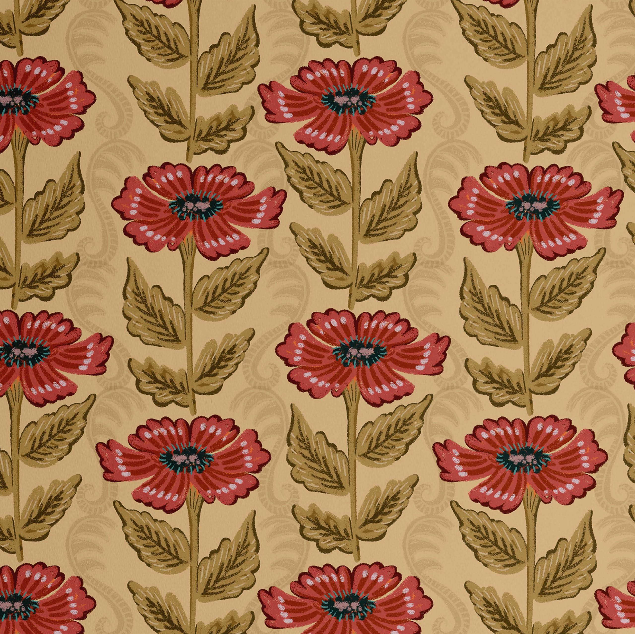 Papier peint floral jaune S4Sassy 63x304 cm en vinyle autocollant