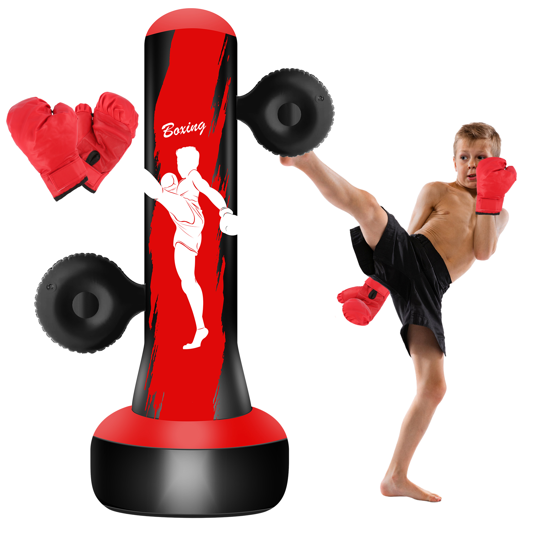 Sacco Da Boxe Gonfiabile Per Bambini – Manichino Orangutan, Gioco Sportivo Da Cortile, Regalo Compleanno