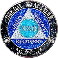 Vista 6 de (Años 1-50) AA Moneda de recuperación de 29 años, Medallón de Alcohólicos Anónimos, Moneda de Metal, Chapado en Color Plata, Moneda de Metal