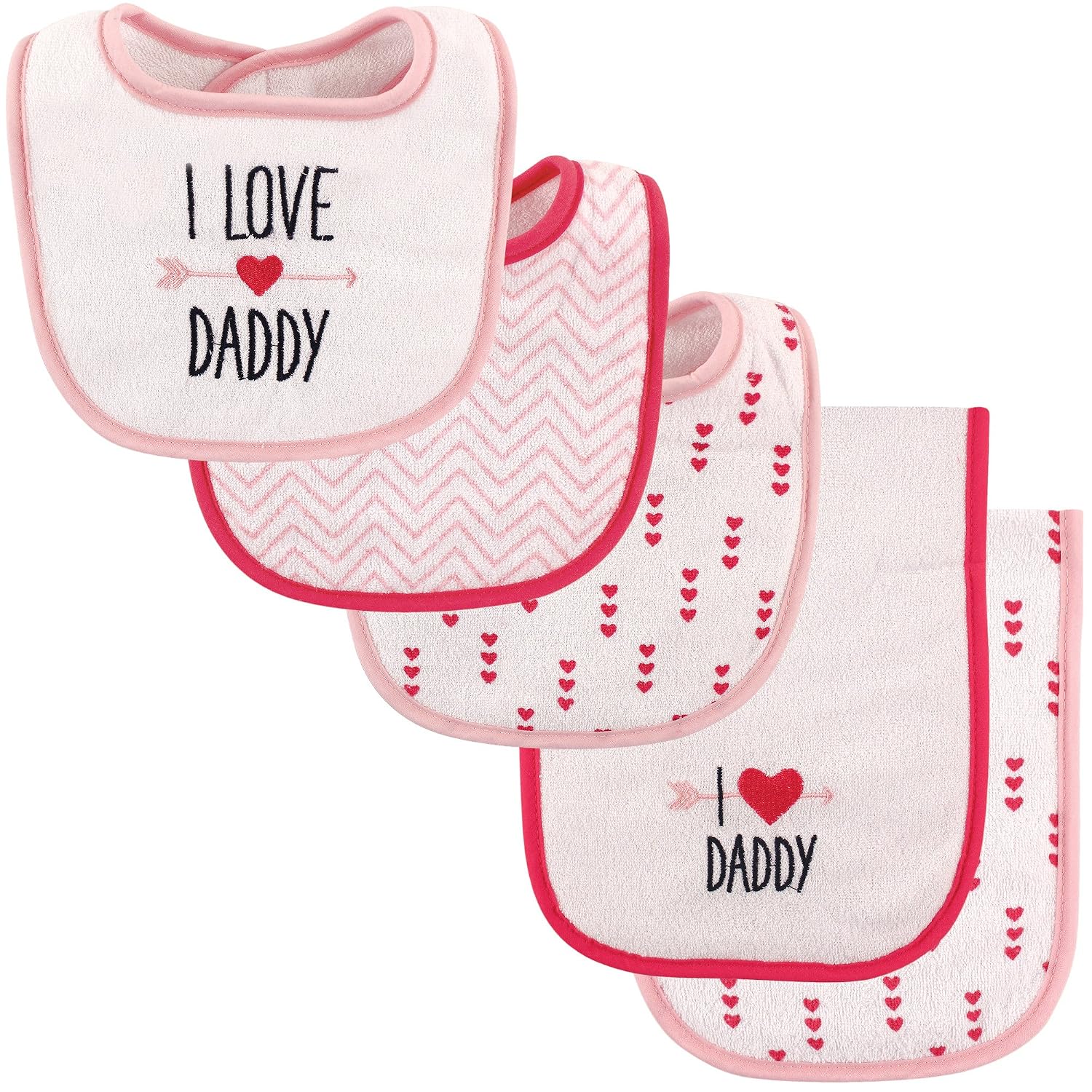 Luvable Friends Unisex Baby Bib and Burp Cloth Set, Boy Daddy, One Size (Pack of 2)