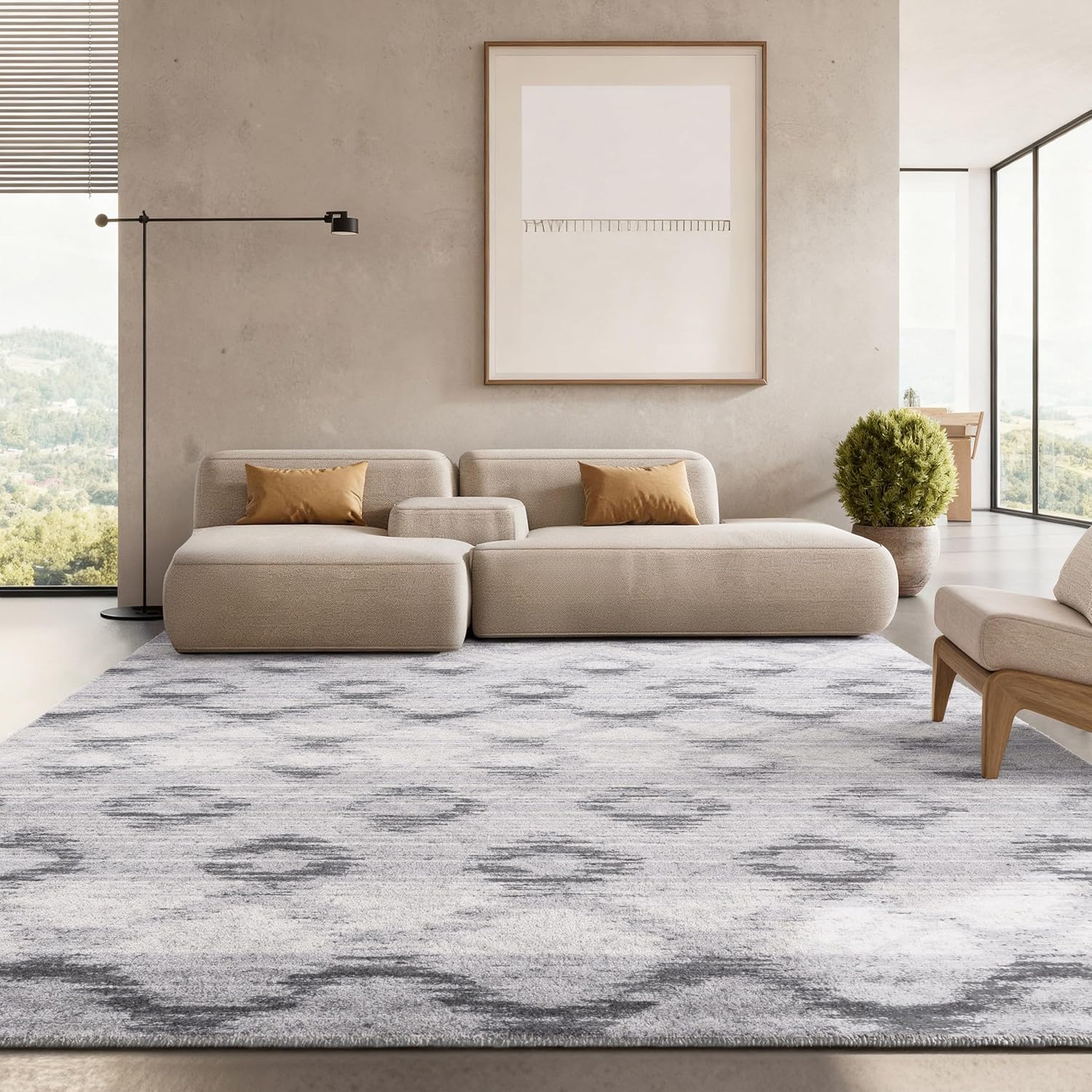 SAFAVIEH Adirondack Collection Runner Rug - 2'6" x 6', Silver & Charcoal, Distressed Design, Non-Shedding & Easy Care, Ideal for High Traffic Areas in Living Room, Bedroom (ADR106P)