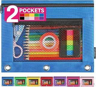 Forvencer Pencil Pouch for 3 Ring Binder, Clear Zipper Pencil Pouch Bag