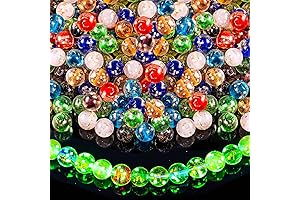 108PCS Firefly Glow in The Dark Glass Beads 8MM Multicolor Luminous Bulk...