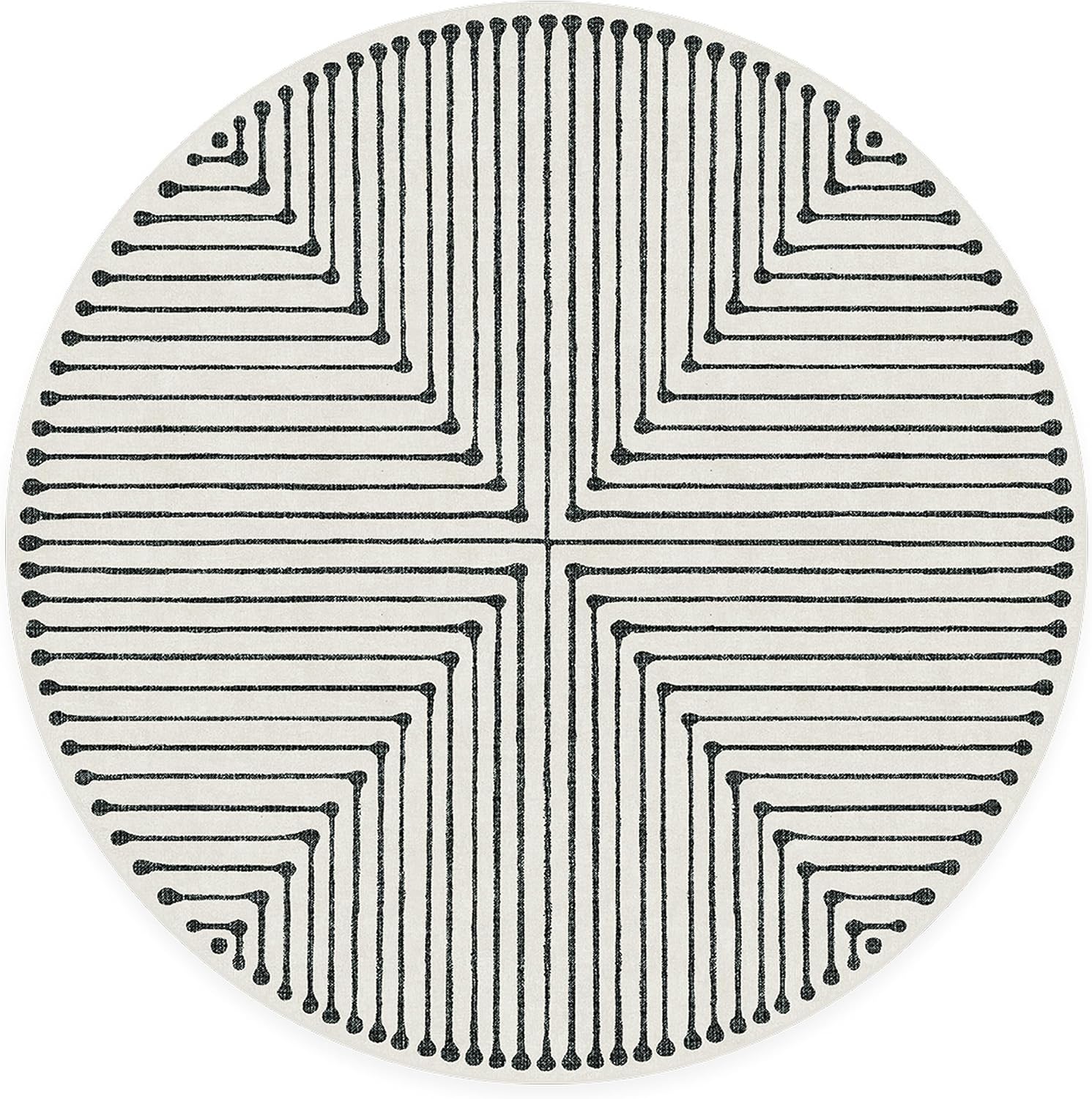 RUGGABLE x Jonathan Adler Round Rug Perfect Modern NonSlip & Washable Rug, Ideal