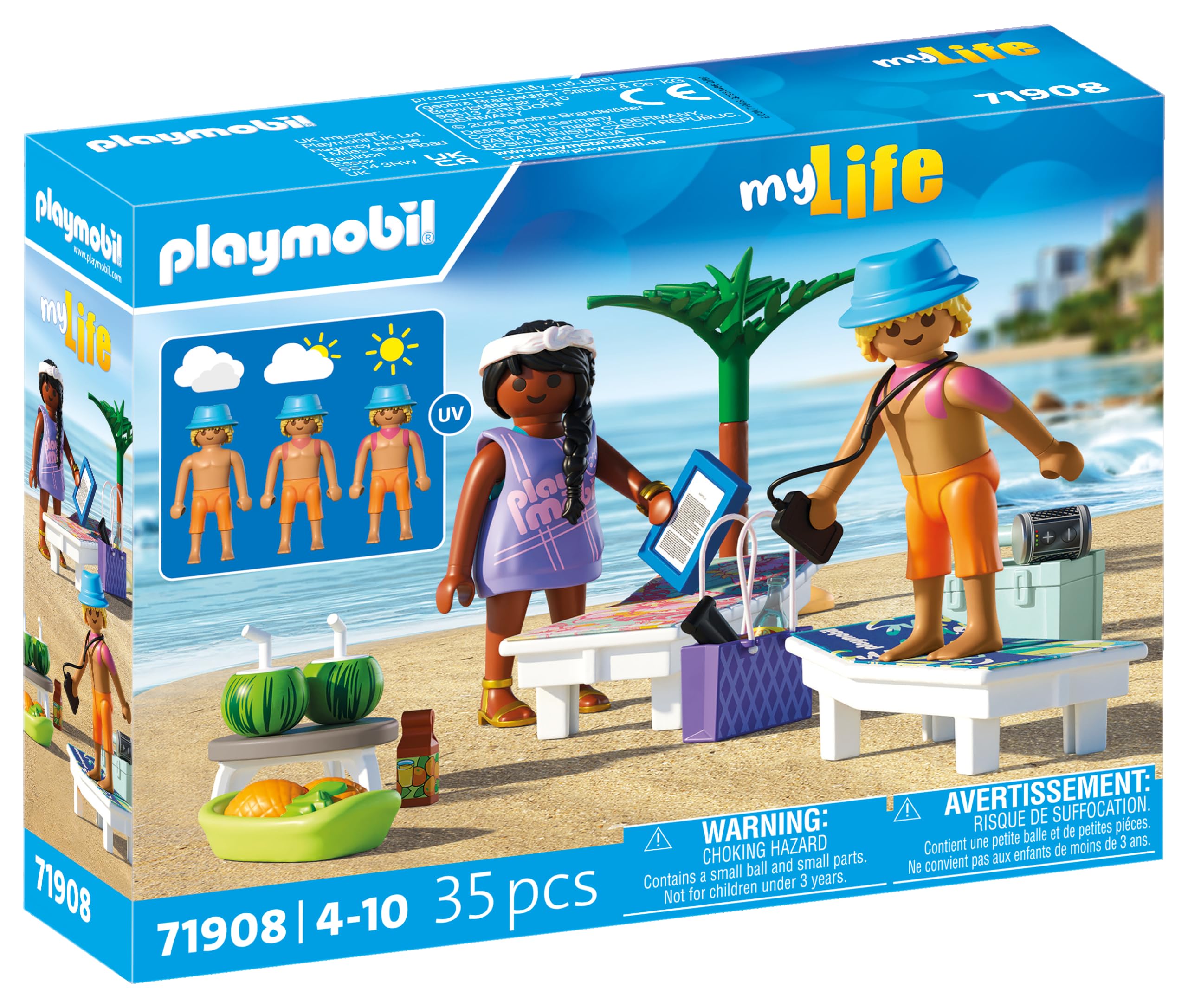 Playmobil Couples Trip at the Beach – Holiday Beach Scene Playset with Accessories, Summer Vacation Toy for Kids Ages 4+