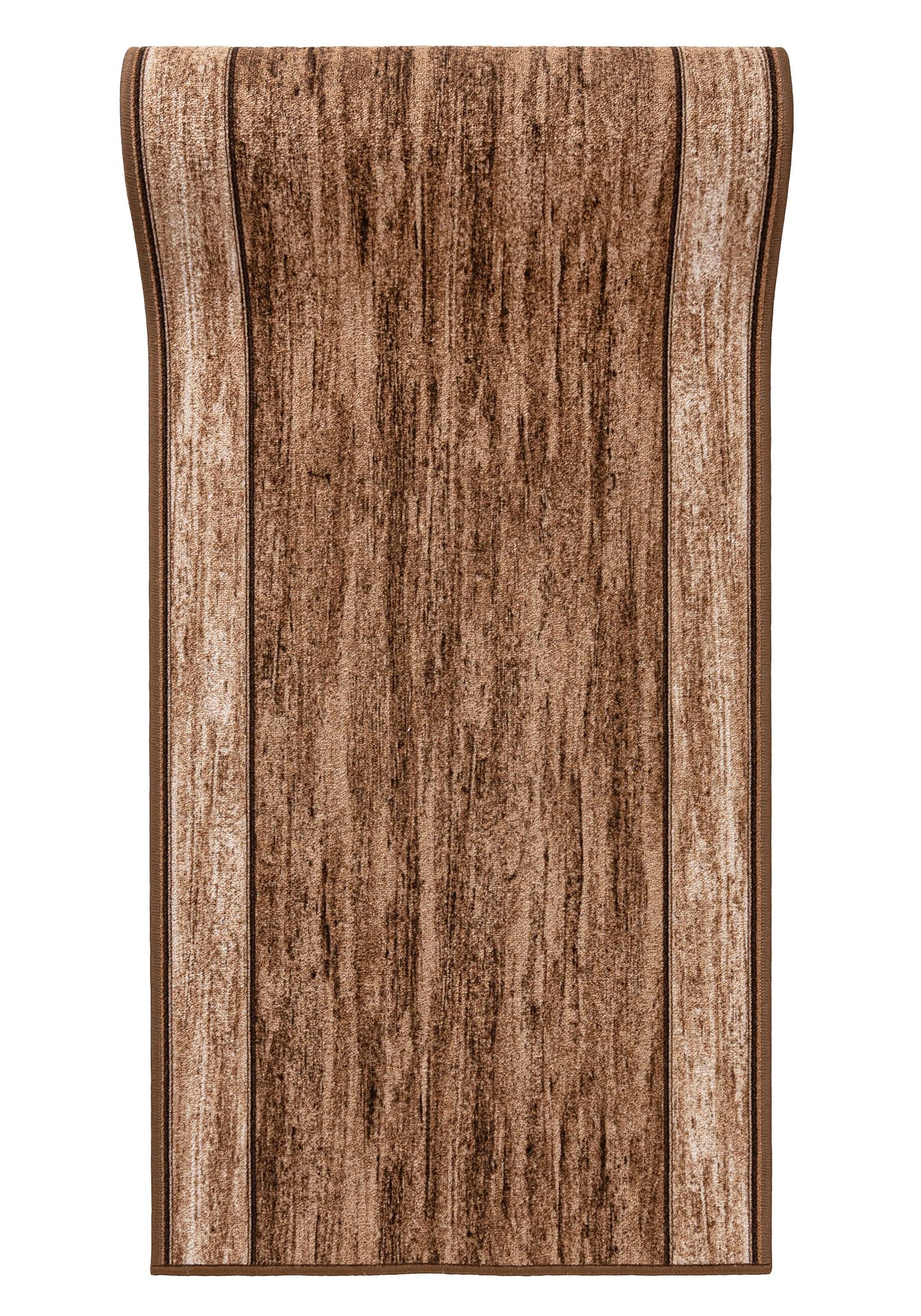 Mazovia Alfombra de Pasillo Larga - Alfombra Antideslizante Moderno - Pelo Corto - Alfombras de Pasillo por Metros - Alfombras para Pasillos Largos - Marrón - 67 x 350 cm