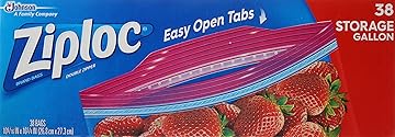 Ziploc Storage Bags, Gallon, 38 ct