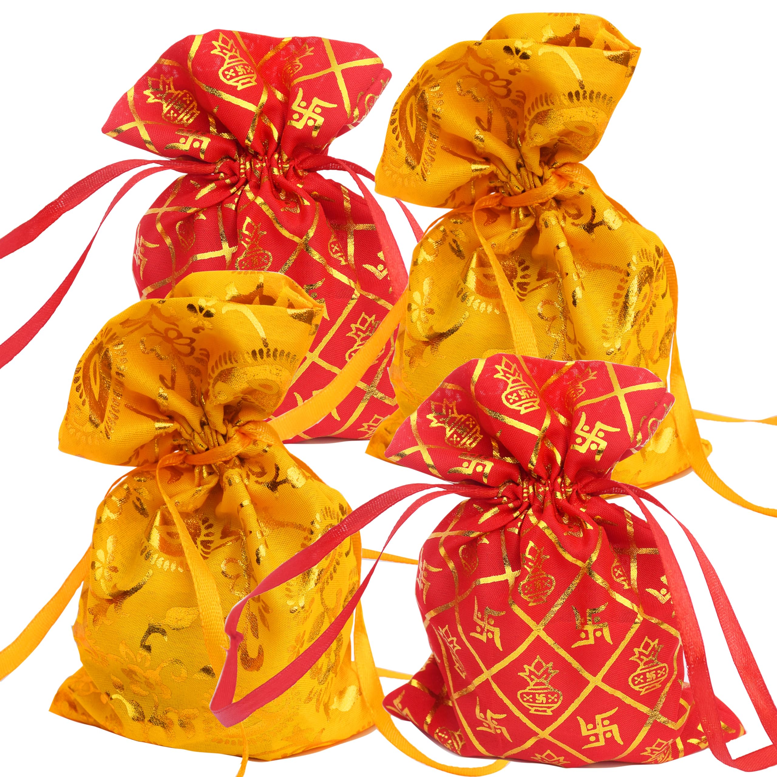Pure Source India Orgenza Pouch/Potli For Weeding Gift, Return Gift, Dry Fruits and Diwlai Gift (4X7 INCH) (Set of 4 Pcs)-picture-50