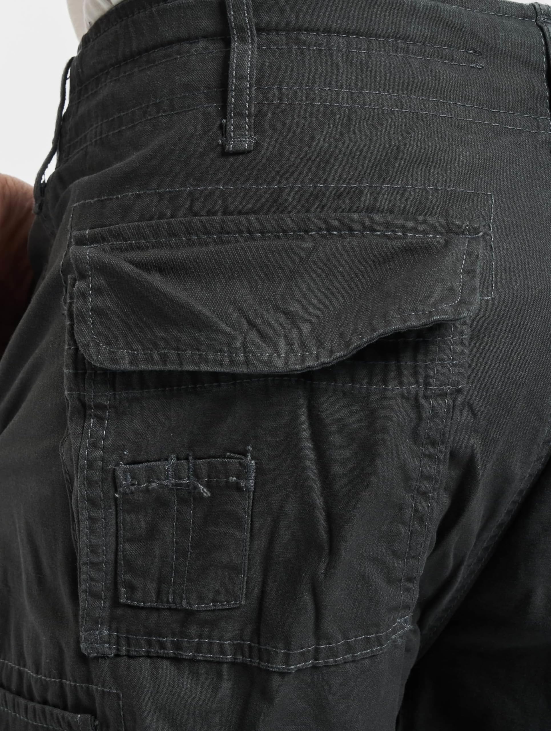 Brandit Pantalones Pure Vintage Hombre Pantalones Cargo Antracita 100% algodón Ancho