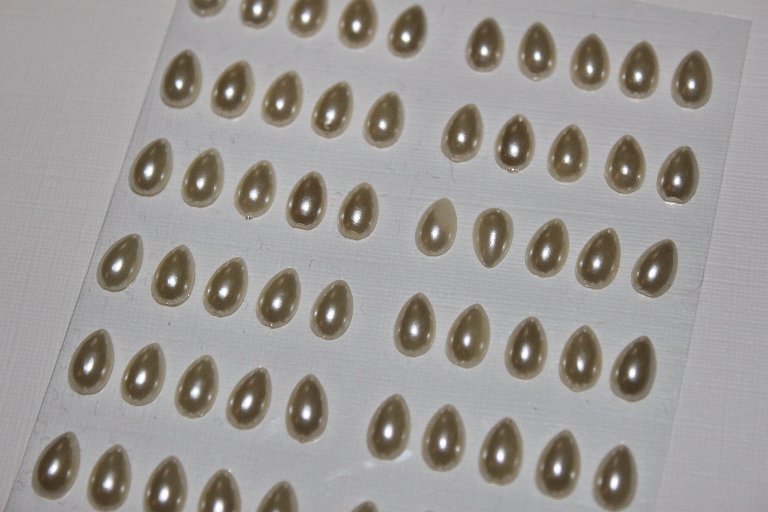 diy wedding 80 TEAR shape Self Adhesive Rhinestone Diamante craft embellishments (ivory pearl)