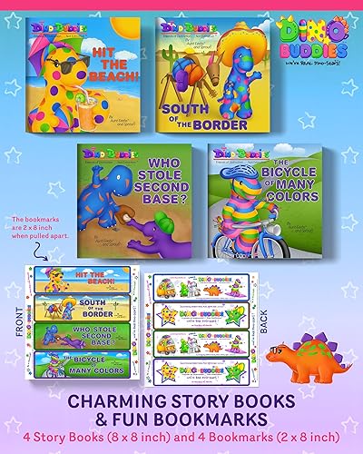 Miniatura 4 de Dino-Buddies® Colorear y paquete de actividades #2 - Lindo libro para colorear de dinosaurios con calcomanías, Make-A-Face y hojas motivacionales -