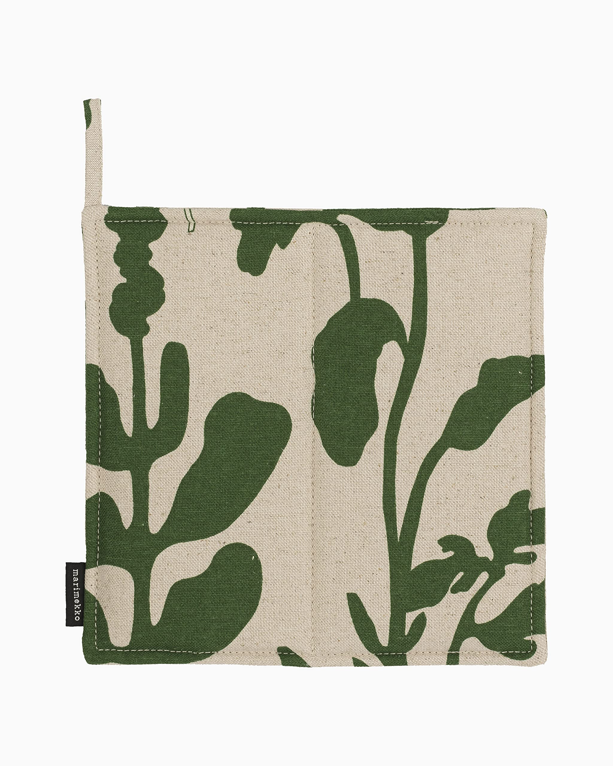MARIMEKKO Pieni Elokuun Varjot Pot Holder with Hanging Loop – Refine Your Kitchen Décor with Our White & Green Pot Holders — Perfect Pot Holders for