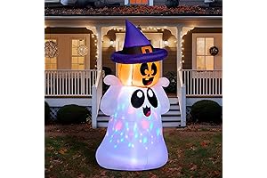Joiedomi: Towering 5ft Halloween Ghost, Pumpkin Head, Multicolor LEDs