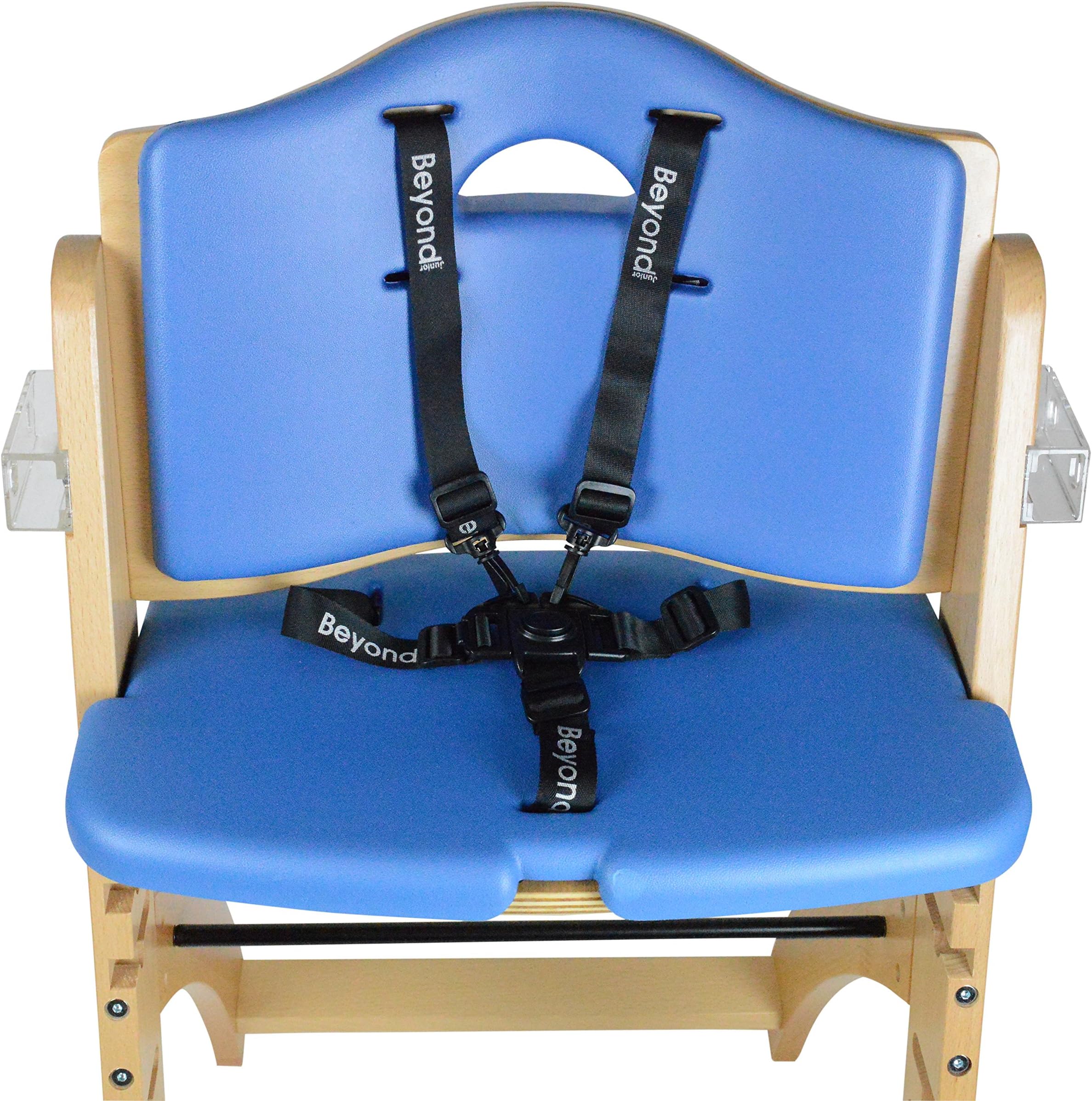 Abiie Beyond Wooden High Chair Cushion Set only. (6 Months up to 250 Lb) (Cushion Set Only: Blueberry Blue).