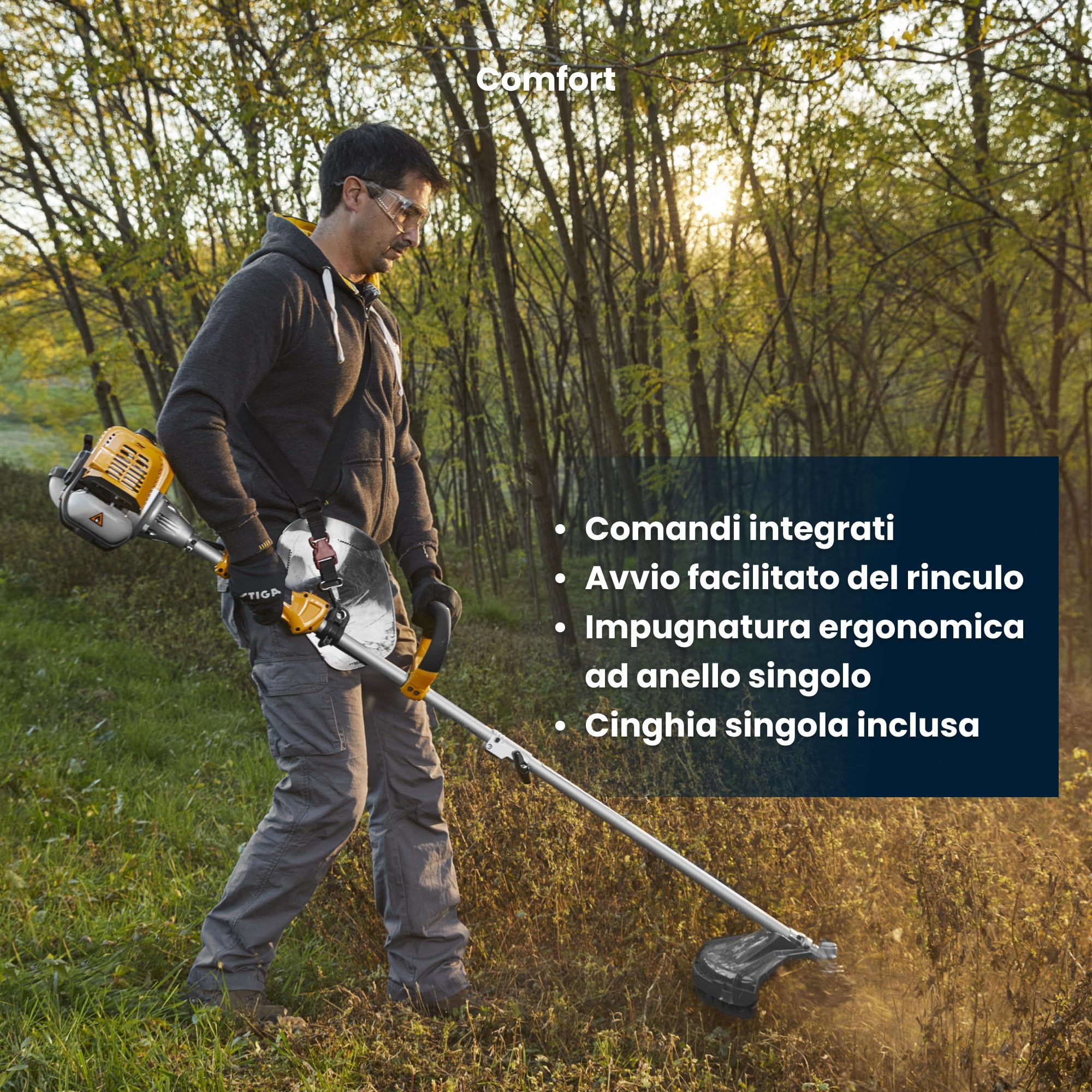 STIGA BC 330 A Decespugliatore A Scoppio, 25,4 cc, 43 cm – Testina Tap&Go e Lama 3T – Rifinitura Prato e Taglio Sterpaglie