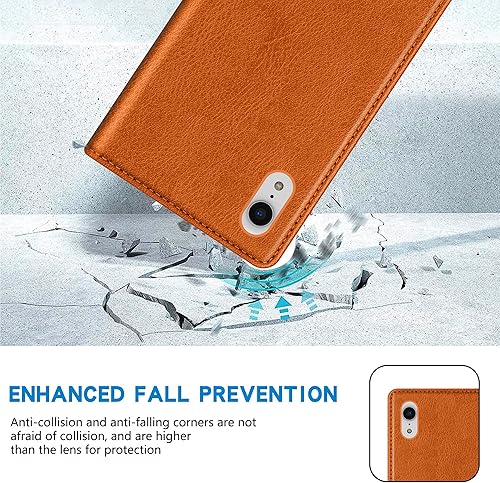 Miniatura 7 de ZZXX Funda tipo cartera para iPhone XR con bloqueo RFID, soporte de ranura para tarjetas, funda protectora de cuero magnético fuerte plegable para