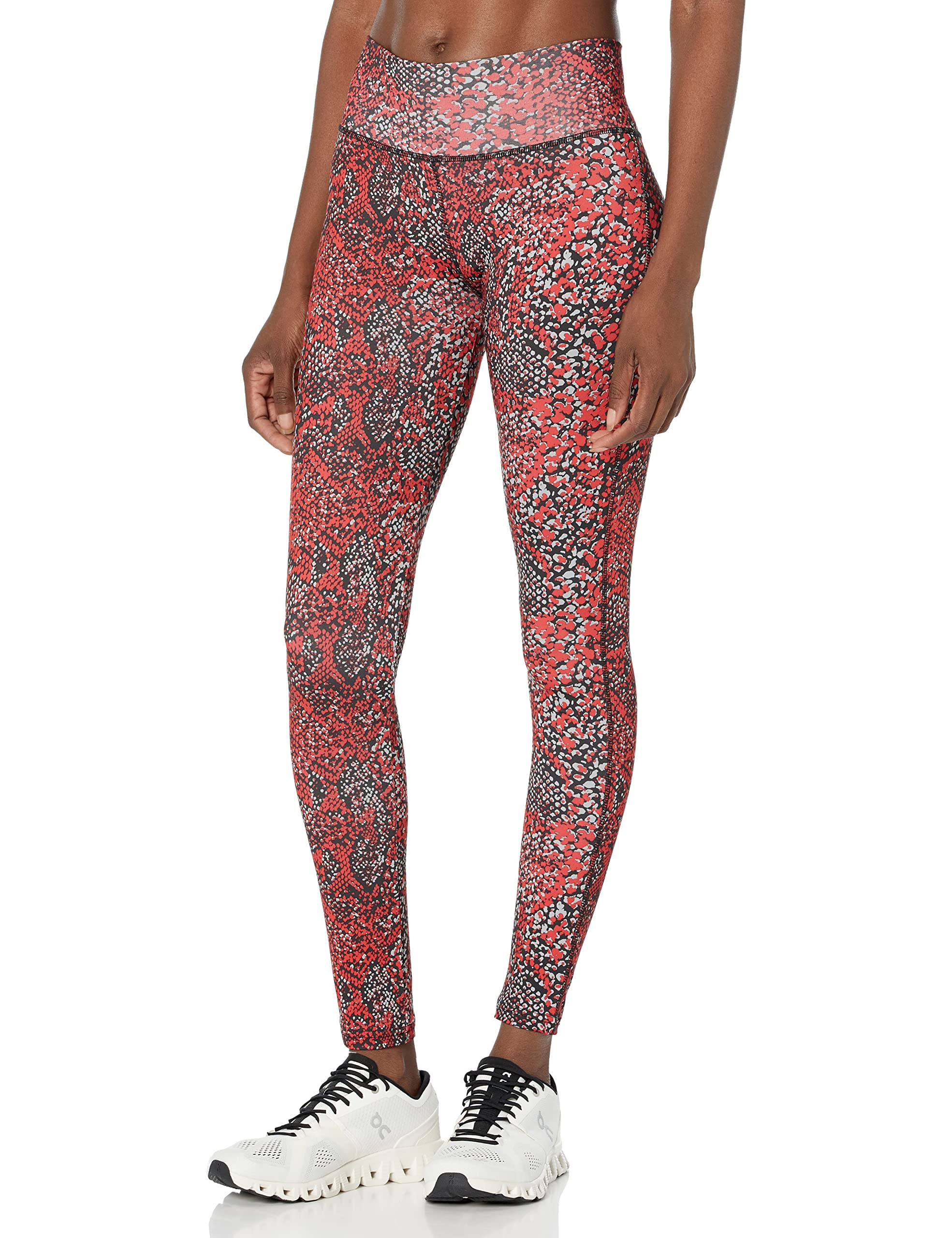 ZubazUnisex Casual Printed Athletic Lounge Leggings, Red/Gray, S