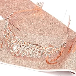 COCIDE Birthday Queen Sash and Crystal Tiara Set Tiara and Crowns for Women Birthday Gift for Girl Kit Decorations Set Rhinestone Hair Accessories Glitter Stain Silk Sash for Party
