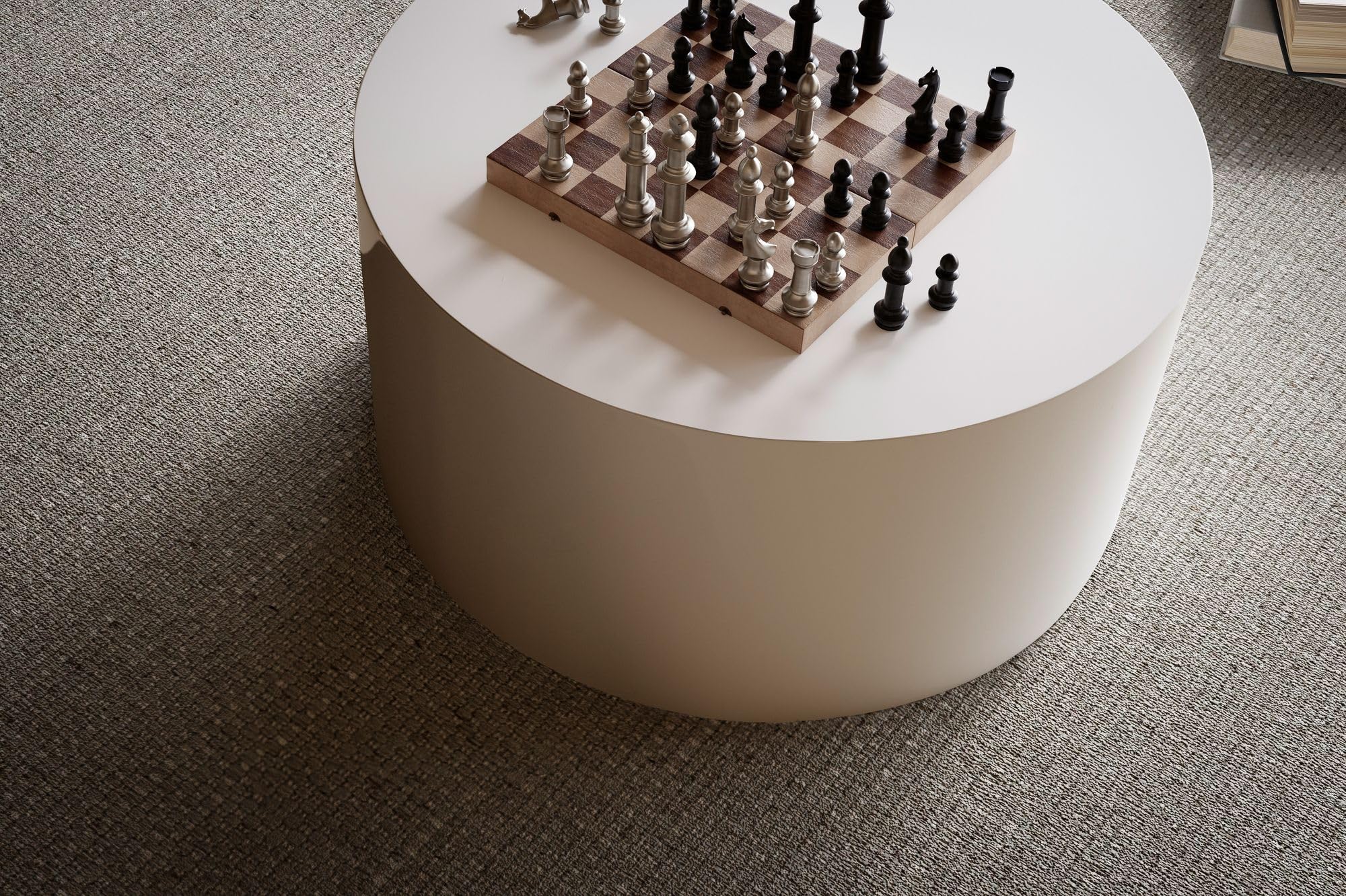 FineBuy Table Basse MONOBLOC Ronde 60x60x30 cm Blanche Brillante
