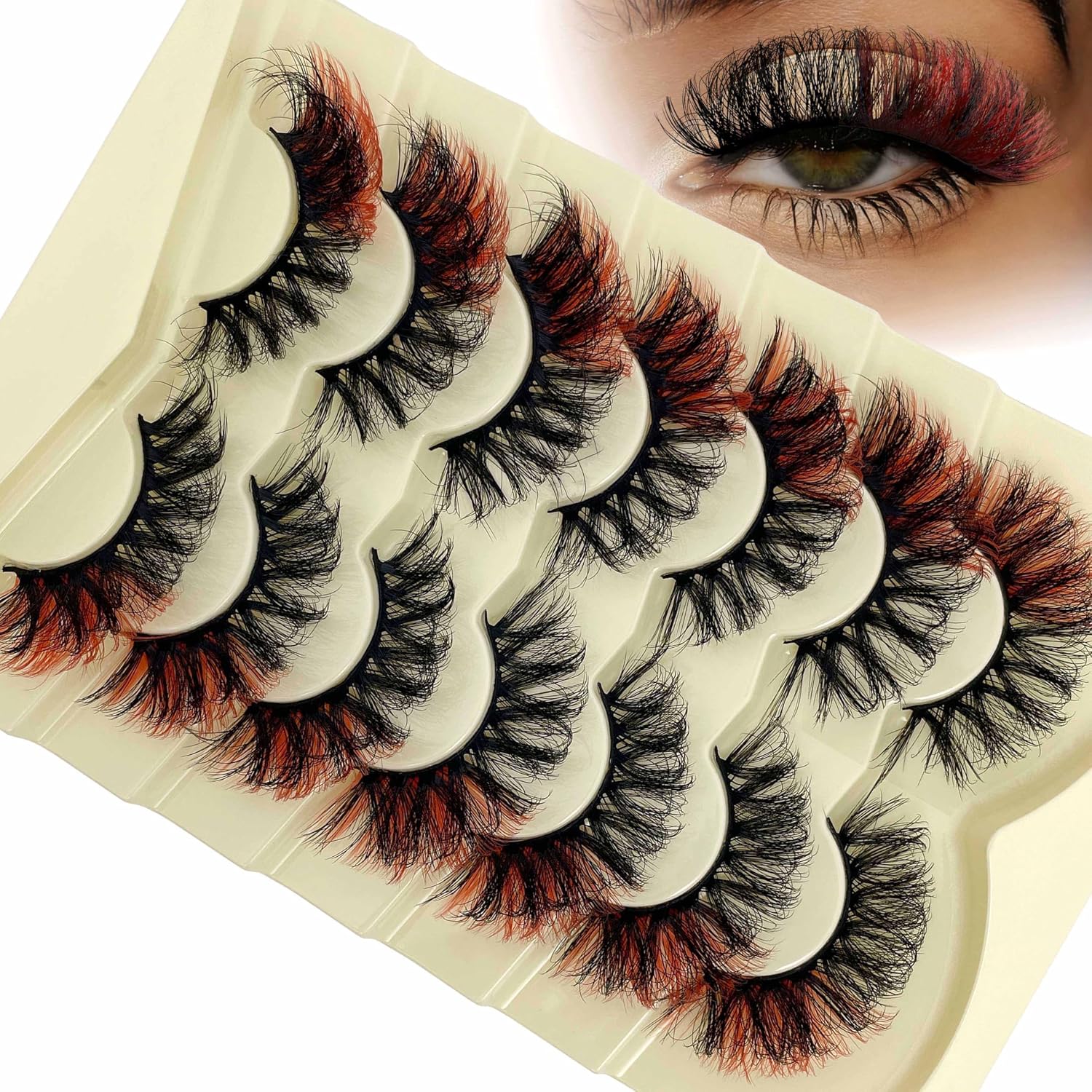 YH Colored Lashes 3D Faux Mink Dramatic Eyelashes
