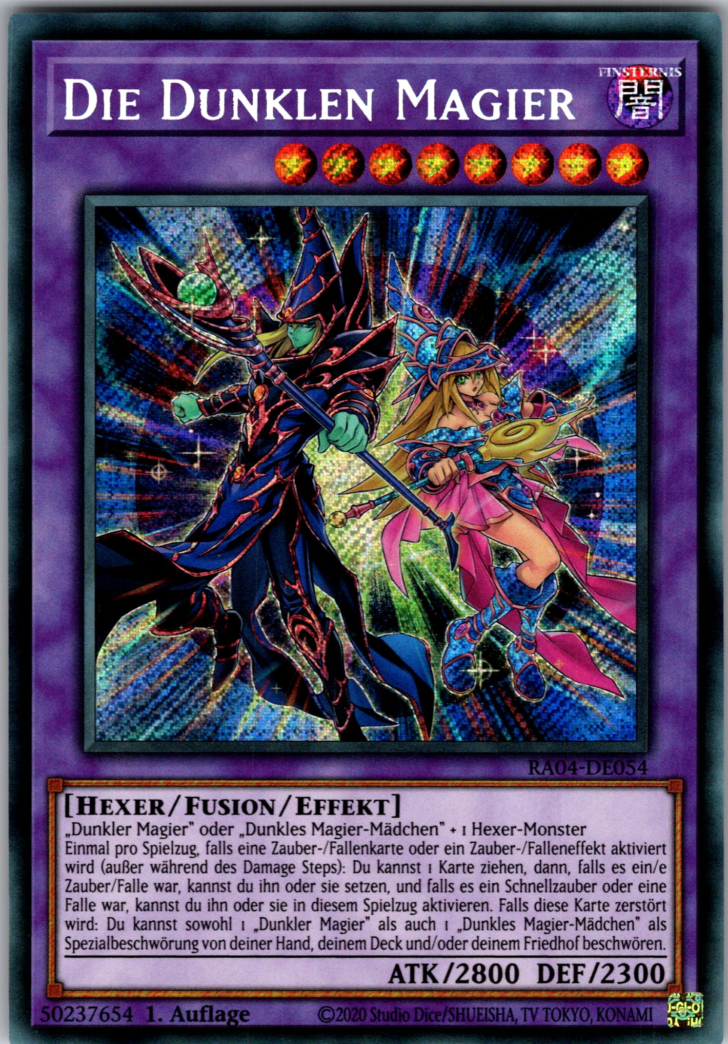 Die Dunklen Magier - RA04-DE054 - Secret Rare - 1. Auflage - Deutsch - Yugioh - Quarter Century Stampede - mit RC-Fieldcenter