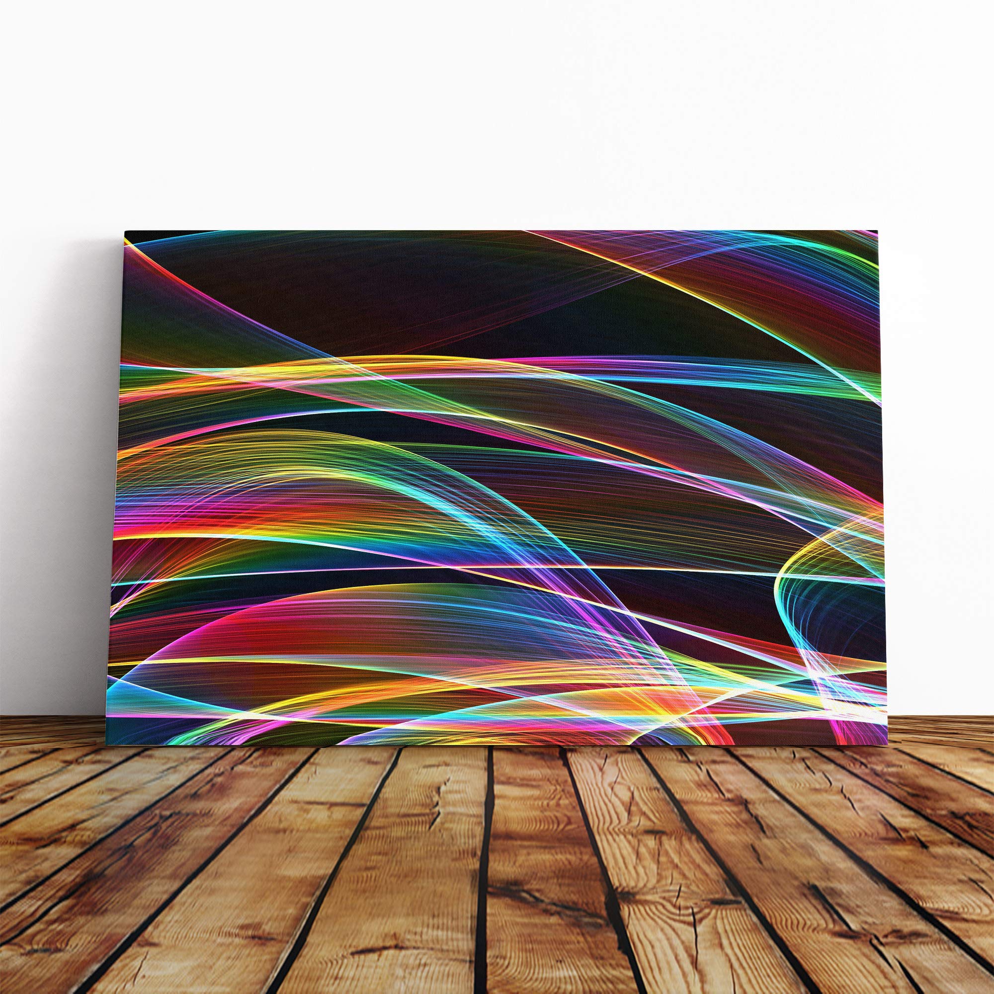 Rainbow Abstract Smoke and Flames (2) Canvas Print | Gallery Wrapped 30mm Frame Wall Art | 30x20 inches | Ready to Hang | Abstract Rainbow Picture | Living Room Bedroom Lounge Office