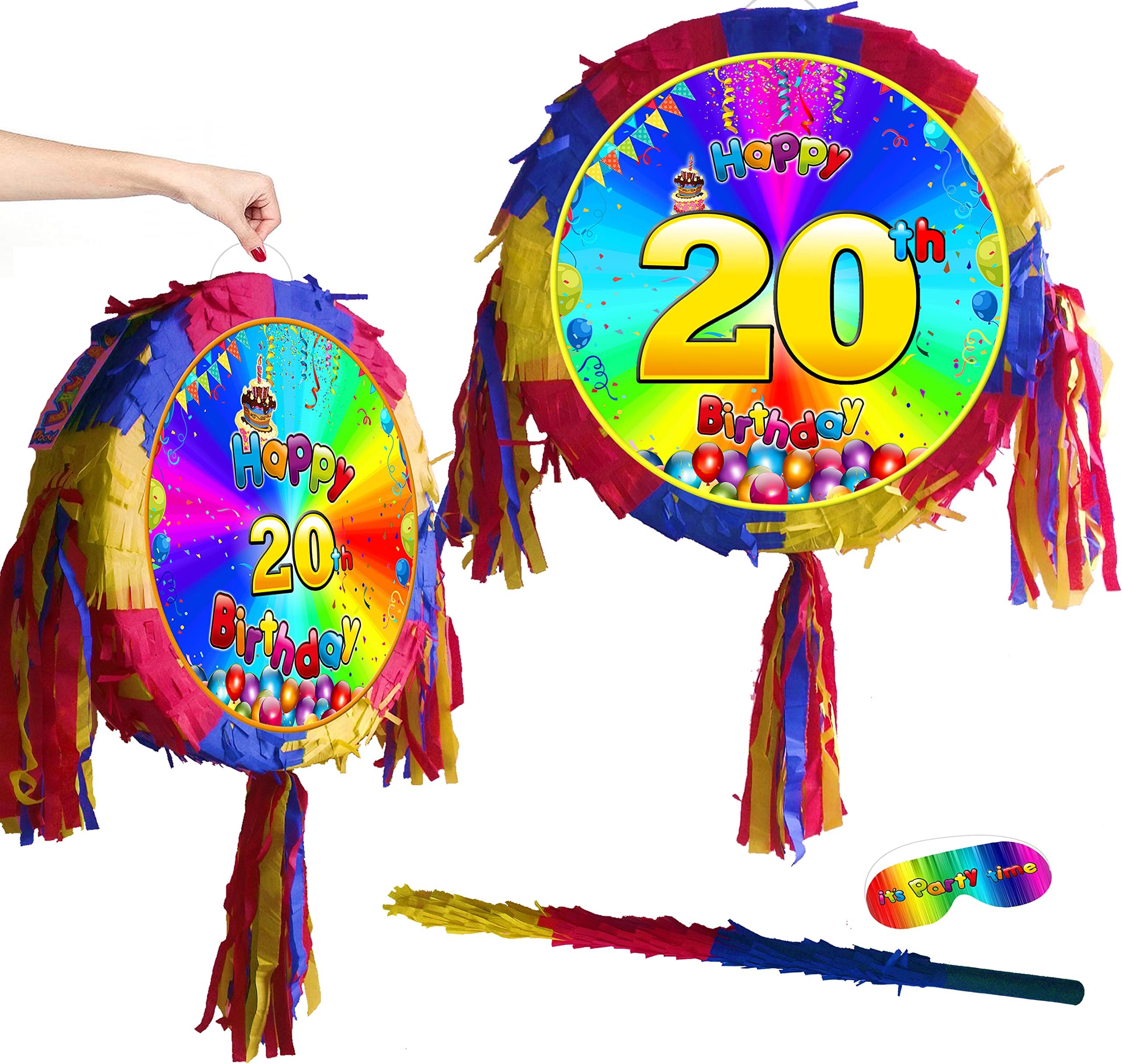 20 Birthday Piñata with stick