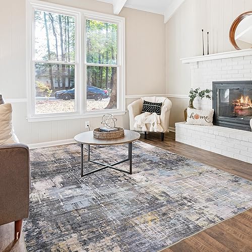 Miniatura 9 de Hatppto Alfombras de área de 8 x 10, lavables a máquina, bohemias, suaves, antideslizantes, impresas, alfombra grande para interiores, resistente a