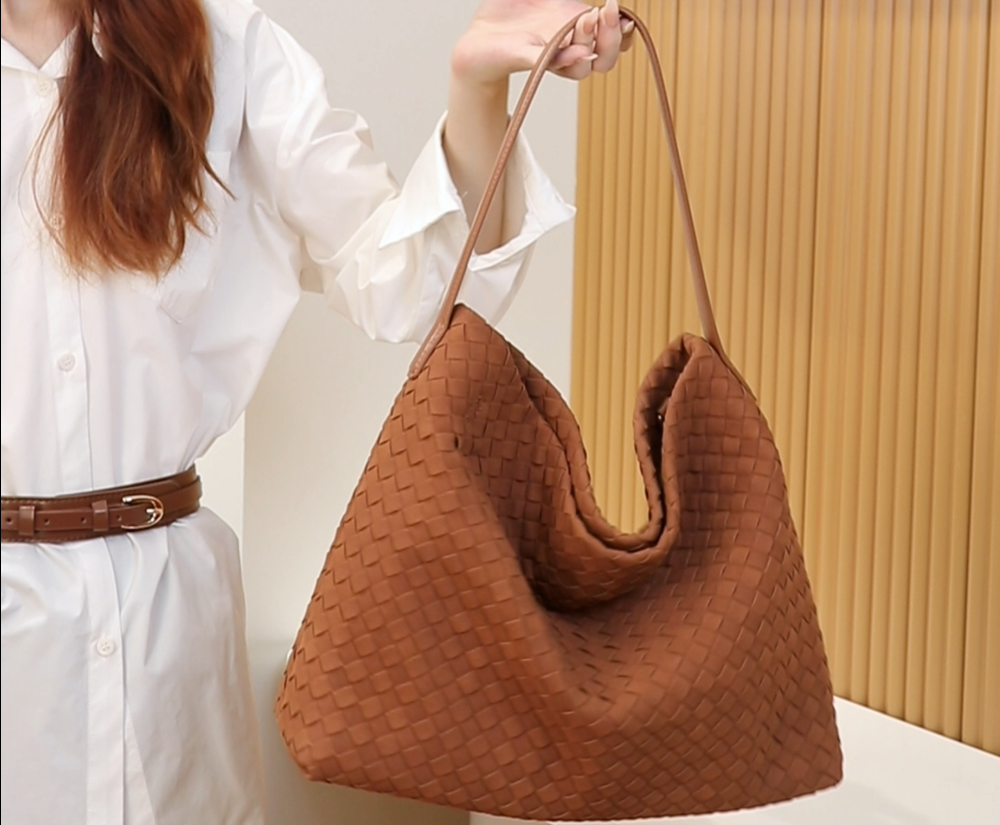 Bolso tote tejido para mujer minimalista elegante miniatura 7