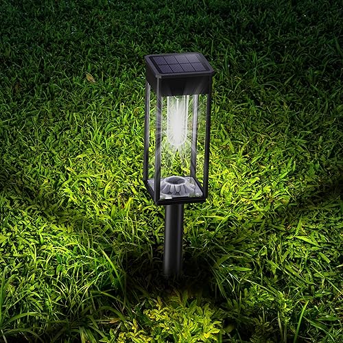 Miniatura 9 de Luces solares para caminos al aire libre IP65 impermeables, paquete de 8 luces LED de 6500 K de encendidoapagado automático para patio, césped,