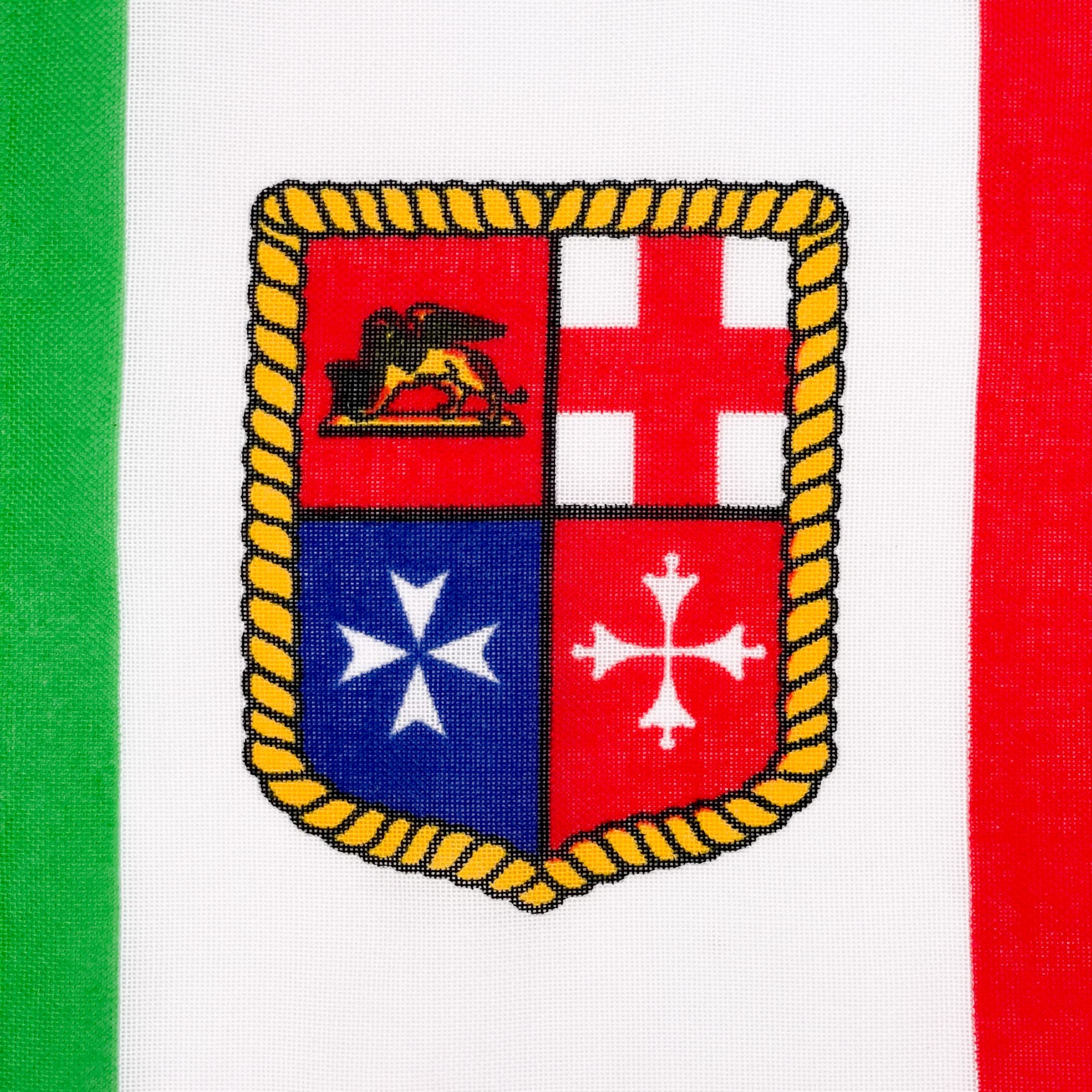 GATE14® Bandiera Italiana Marina Mercantile in Poliestere con Cordino