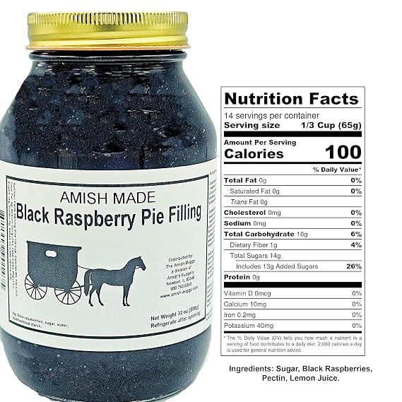 Amish Pie Filling and Topping (Black Raspberry 1-Jar)