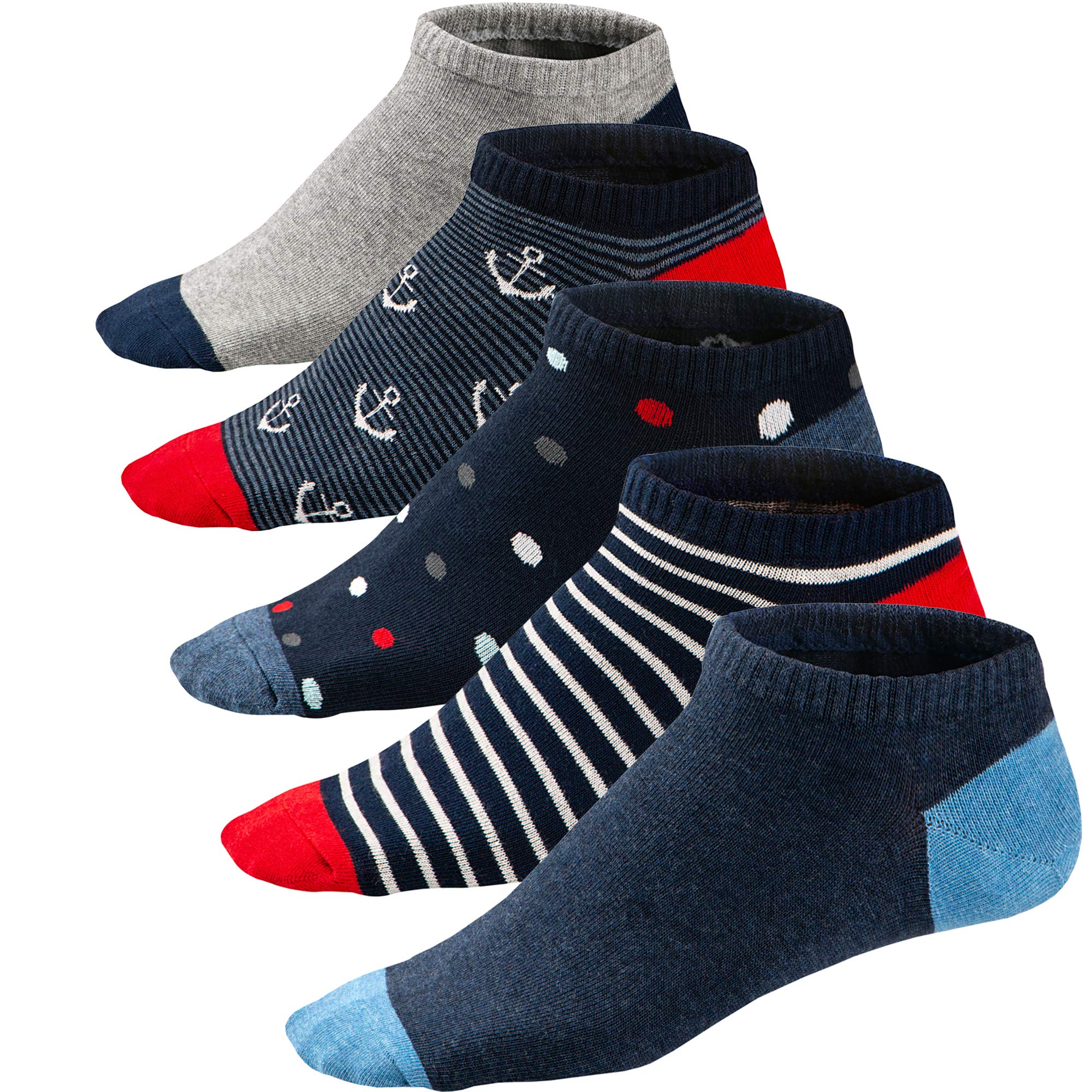 Ueither Men's Color 3 Low Cut Colorful Dress Socks Funky Ankle Socks 6.5-11.5 (Color 3)