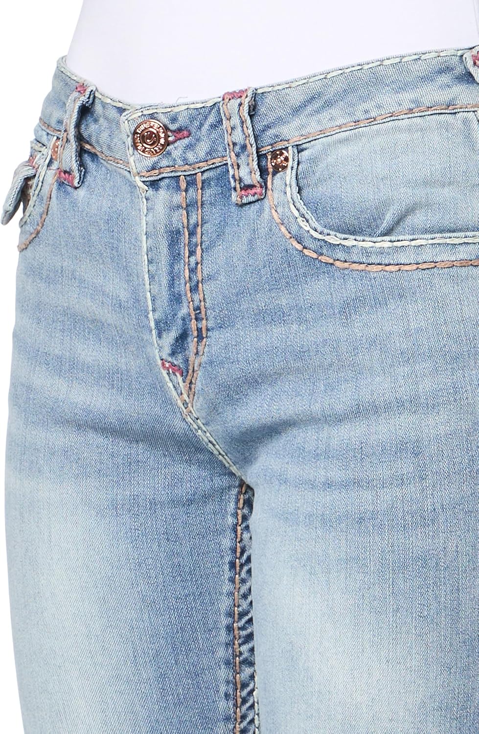 True Religion Women's Halle MID Rise Super Skinny Flap Jeans - Andromeda Color - Image 3